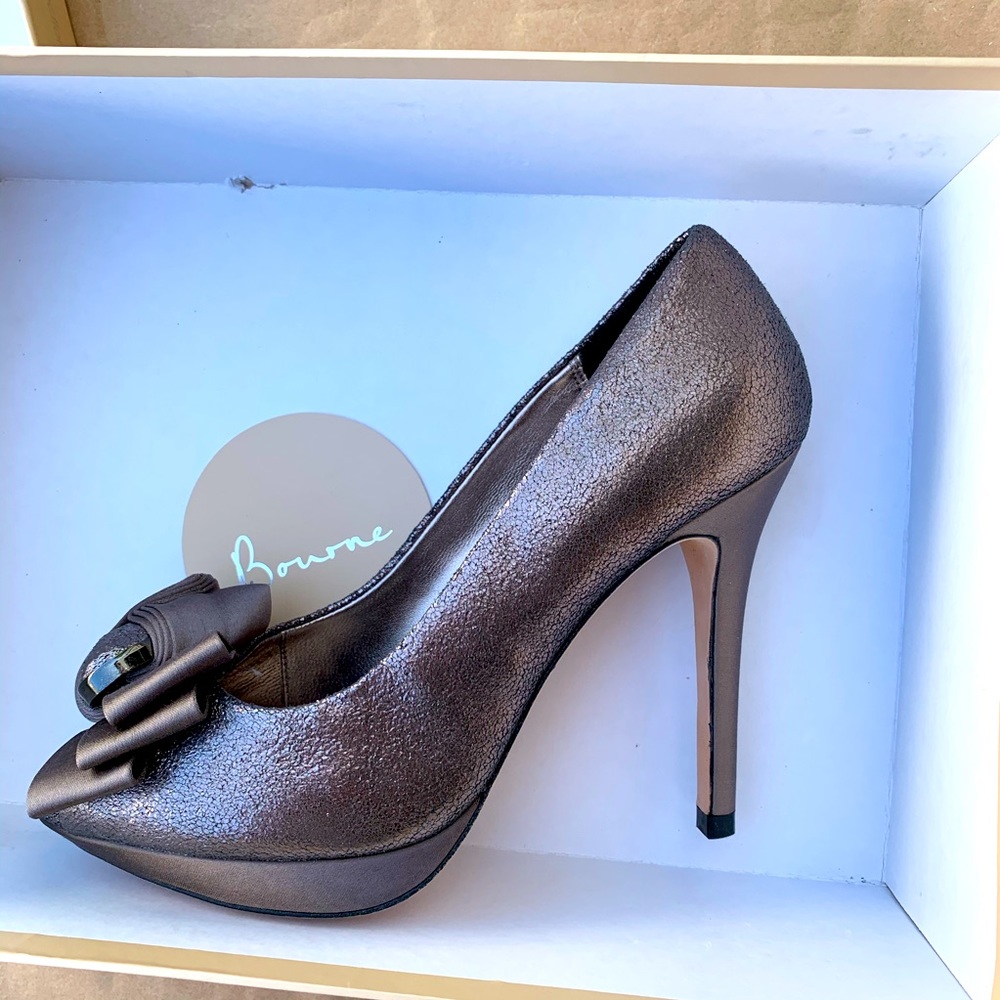 Nordstrom Bourne heels silver bronze (pewter)color
